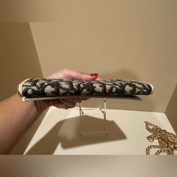 Dior trotter long wallet blue/cream #1 w/added unbranded chain - Picture 3 of 13